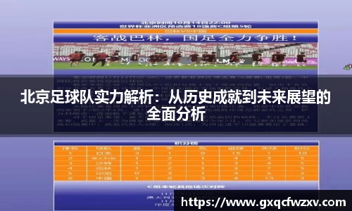 北京足球队实力解析：从历史成就到未来展望的全面分析